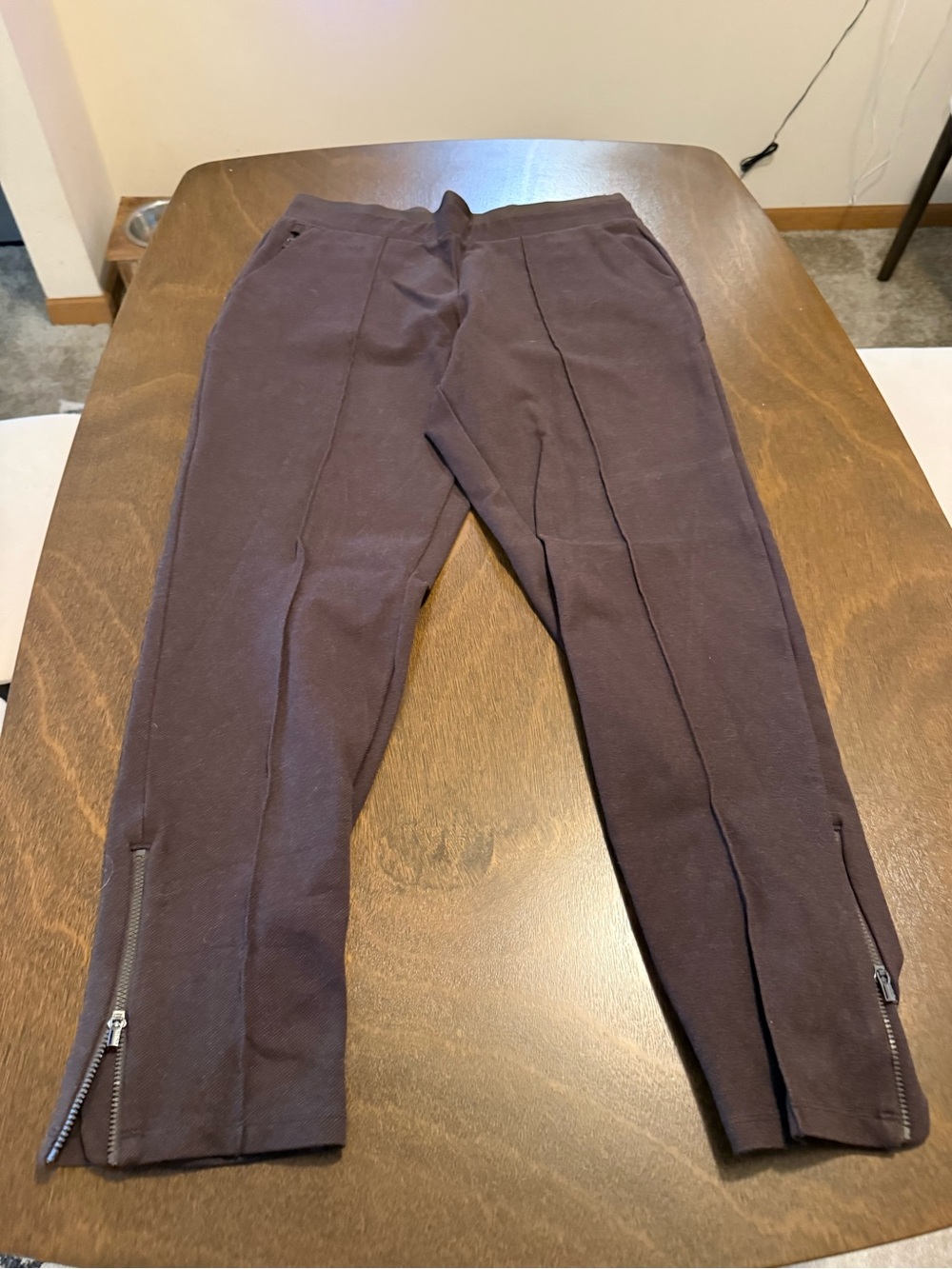 Athleta Women’s Zipper-Hem Joggers in Dark Brown